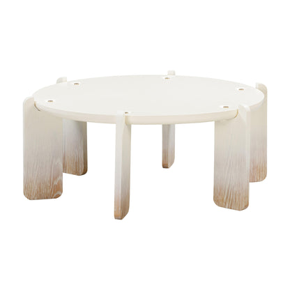 Gloria 35" Cream Oak Round Coffee Table - Default Title - Image 2