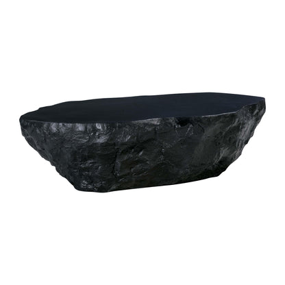 Crag 56" Concrete Indoor / Outdoor Coffee Table - Black - Image 1