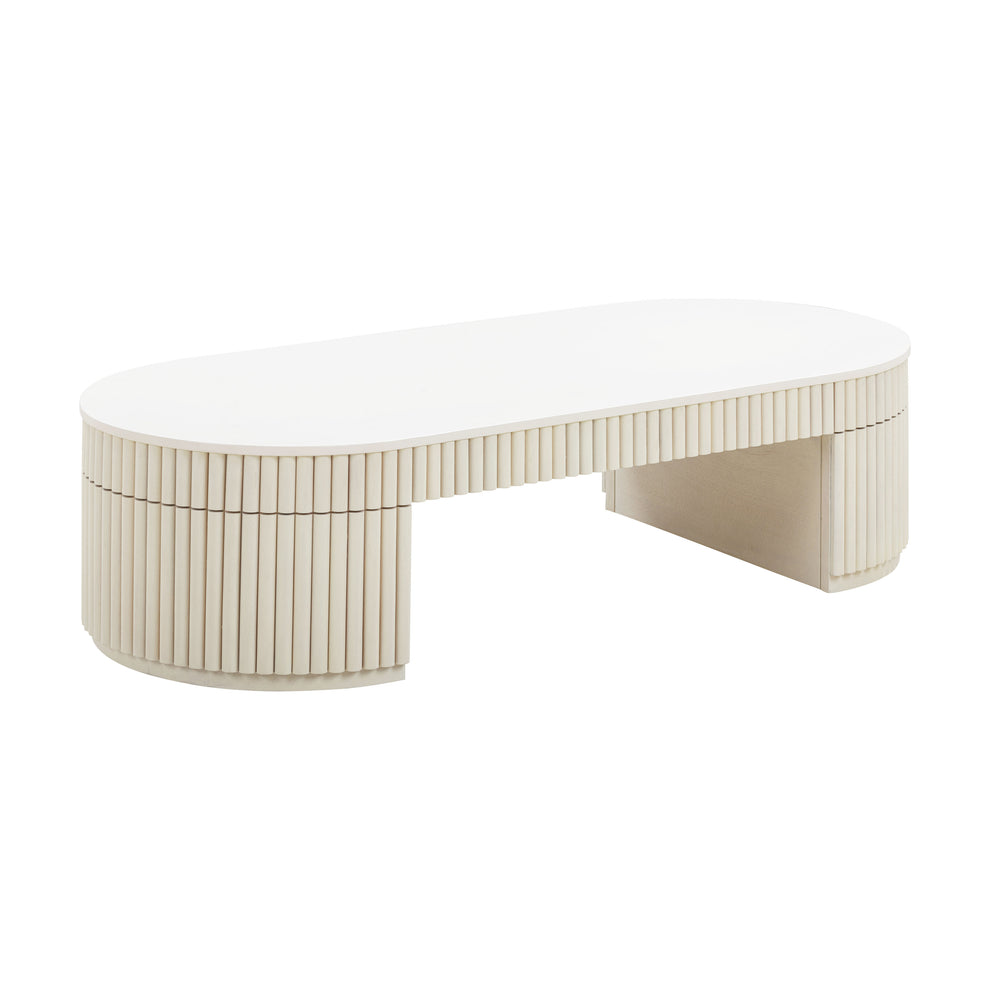 Bella Cream Oval Coffee Table – TOV Furniture