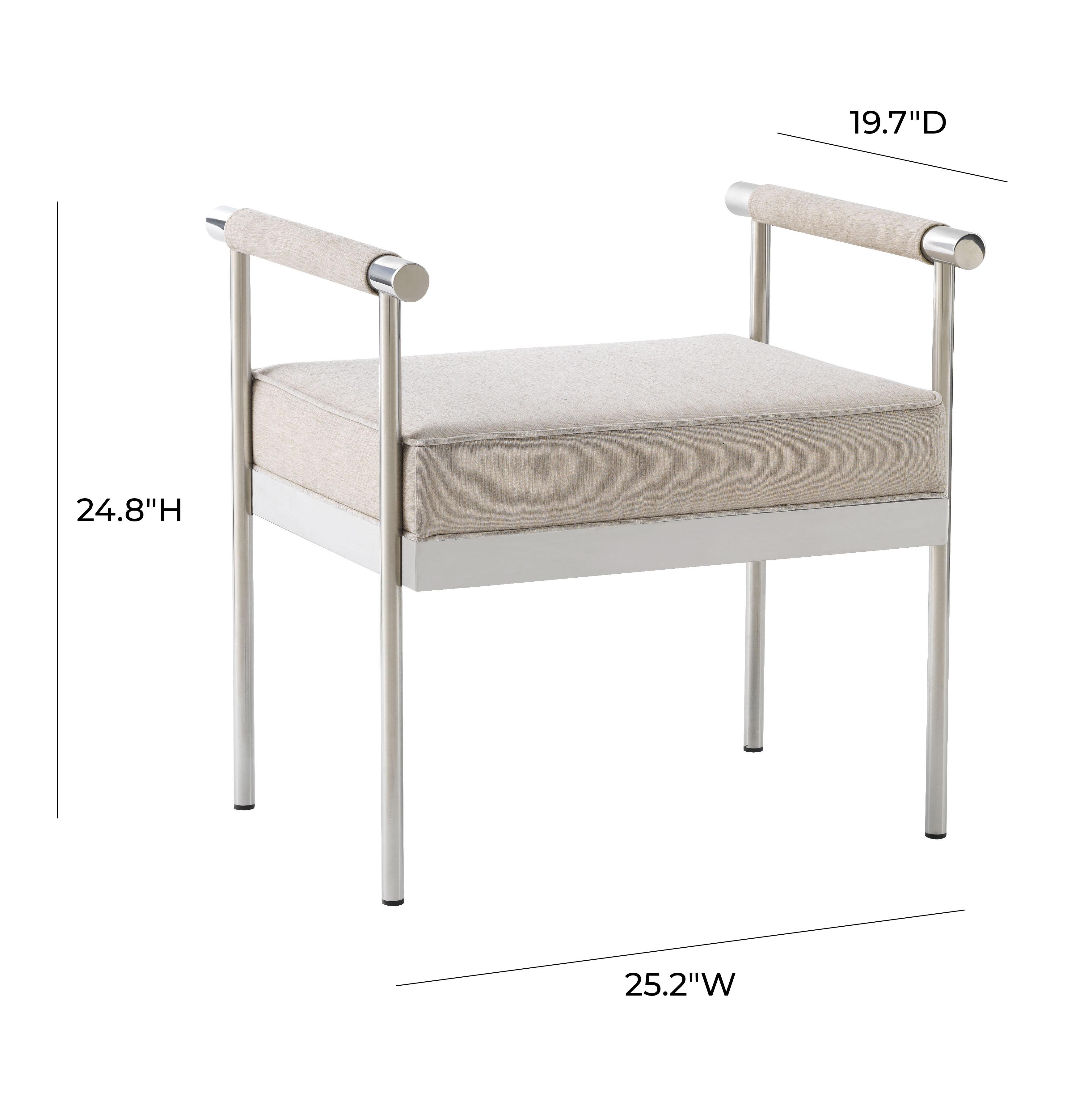 Diva Cream Velvet Bench – TOV Furniture