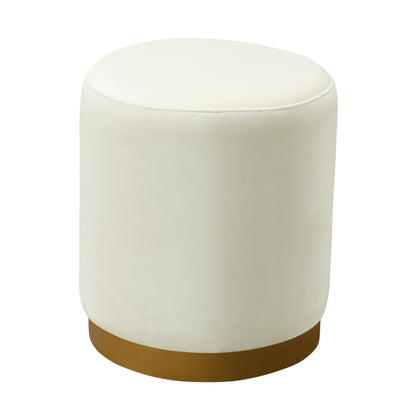 Opal Performance Velvet Ottoman - Cream - Image 1