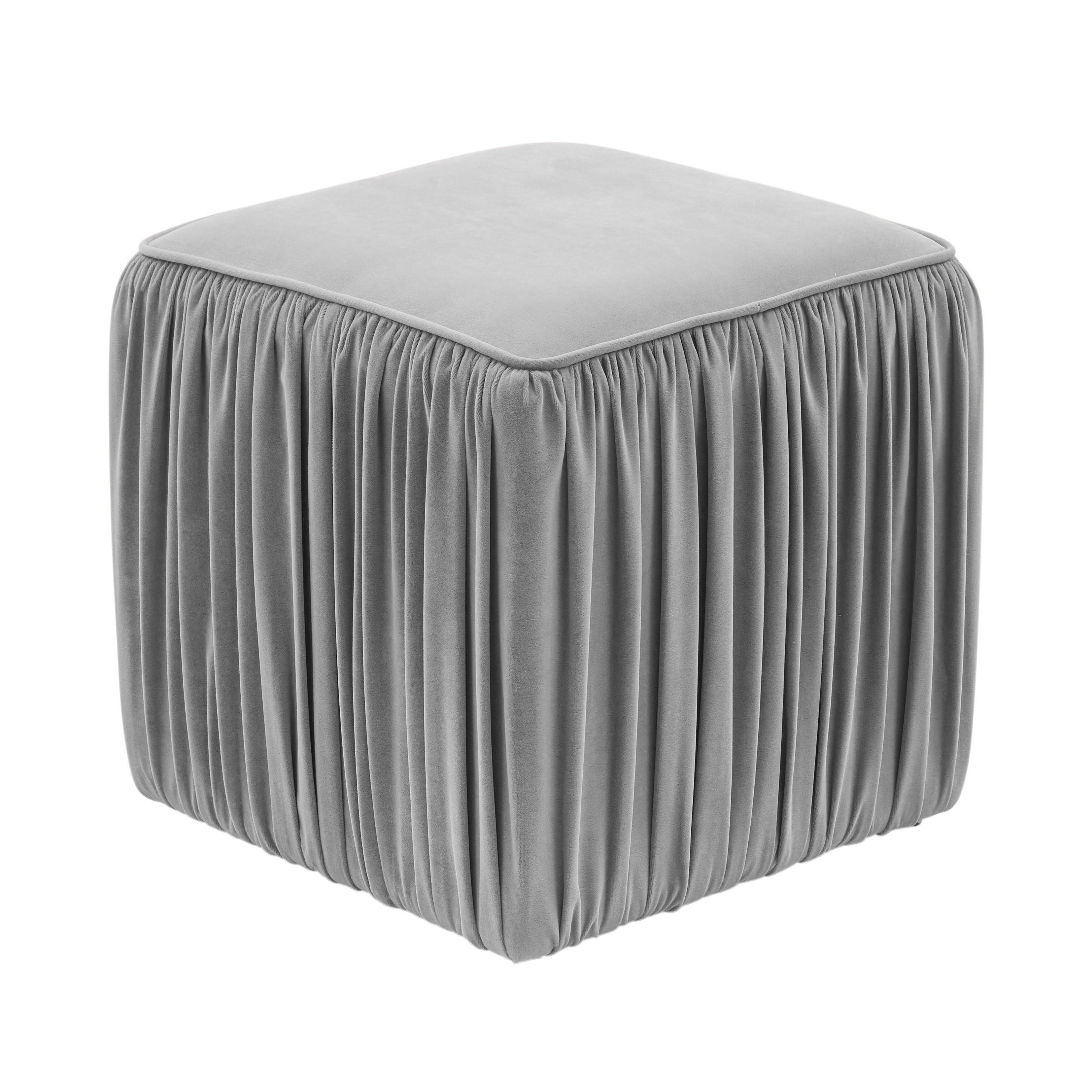 Morgan Pleated Velvet Ottoman – TOV Furniture