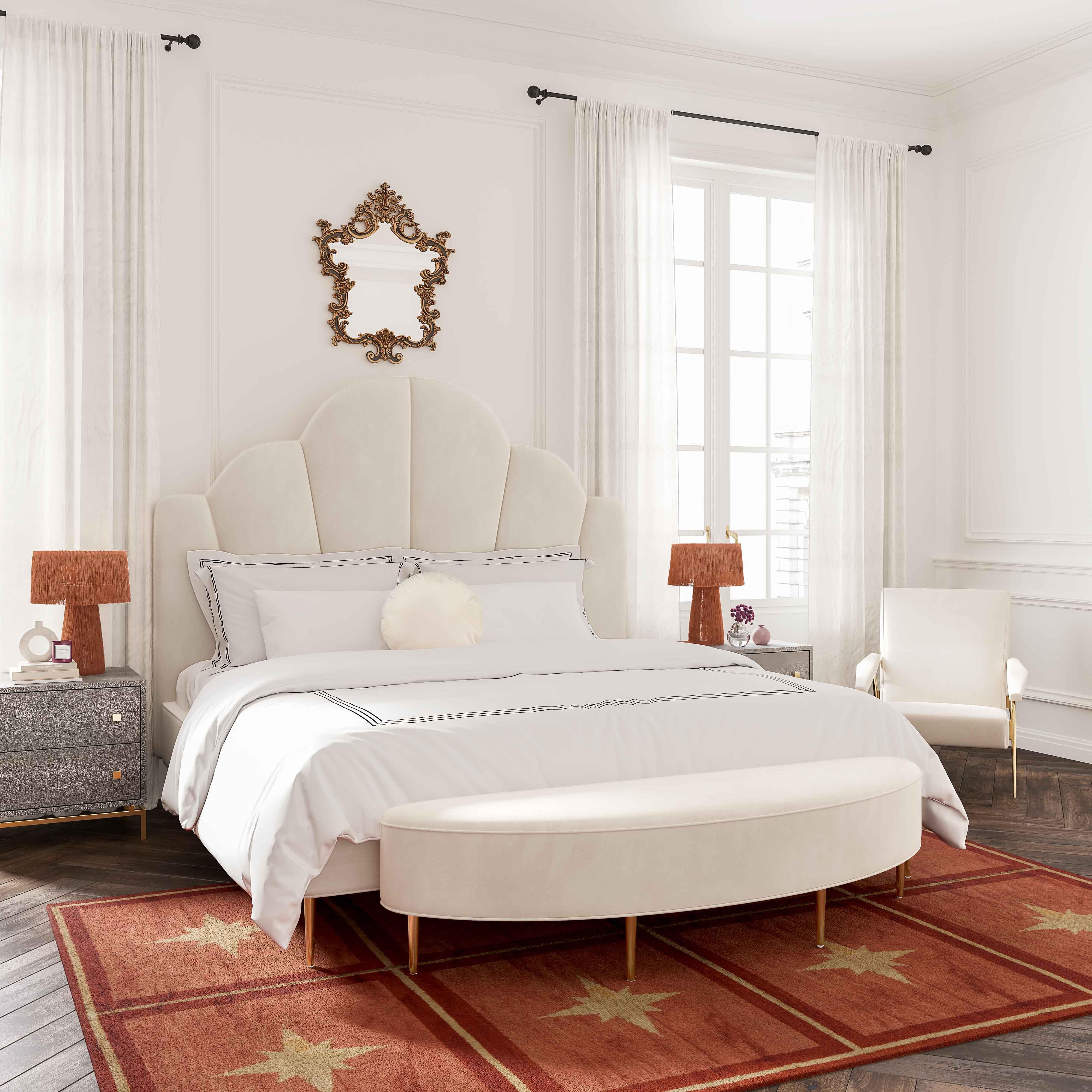 TOV Furniture Bianca Blush Velvet Full Bench