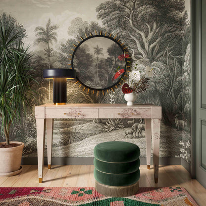 Lakka Performance Velvet Ottoman - Green - Image 1