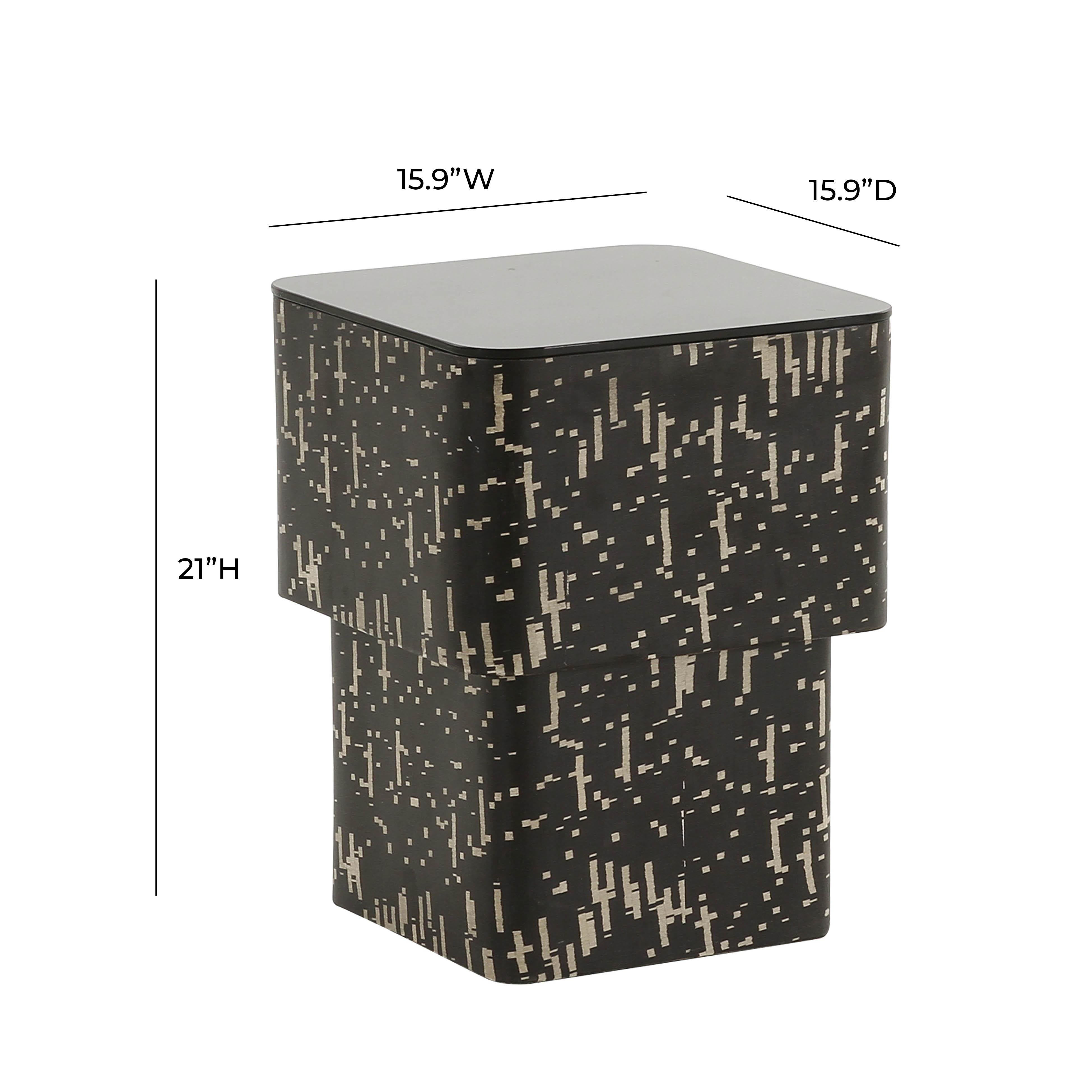 Faye Black Glass Side Table – TOV Furniture Faye Black Glass Side Table – TOV Furniture