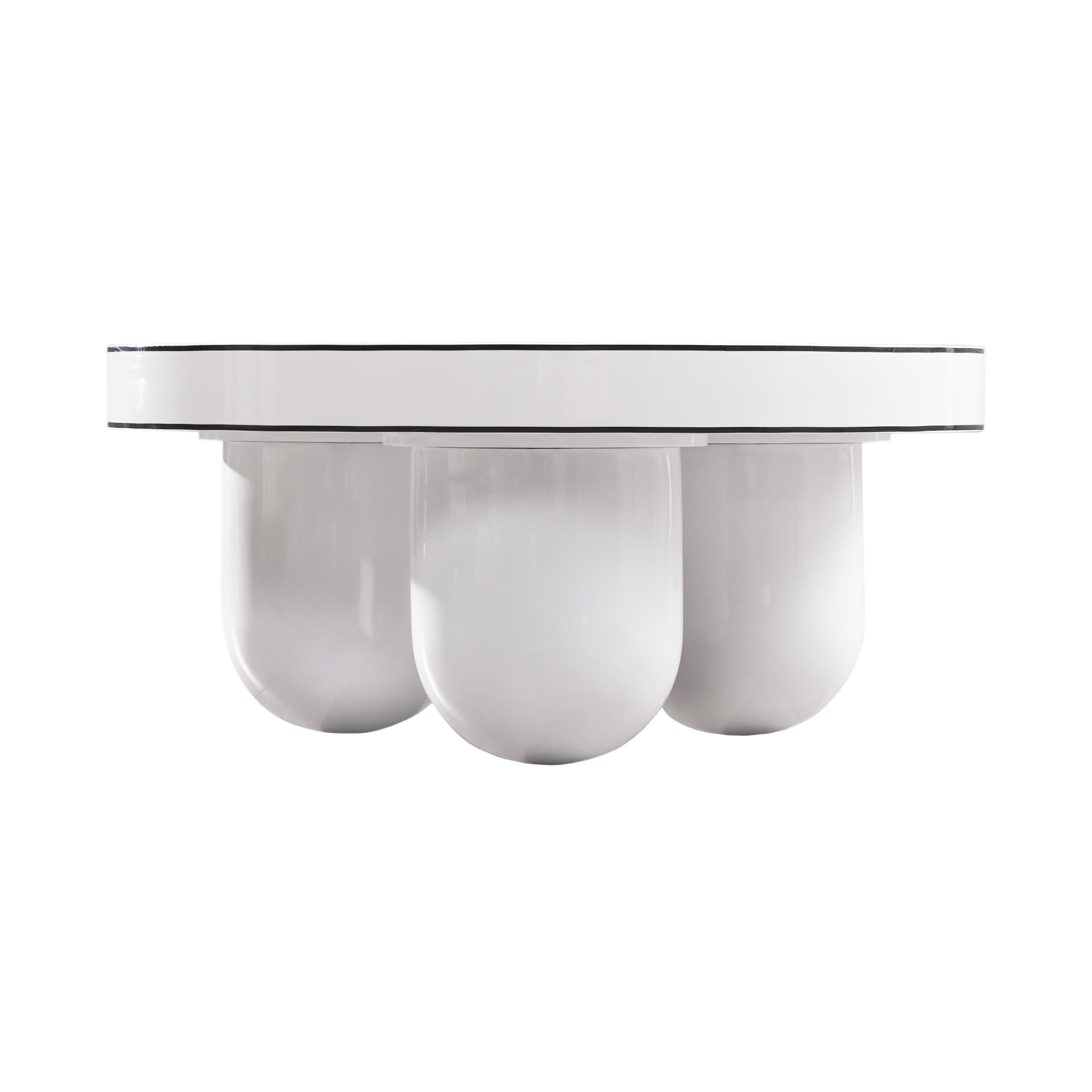 Jasper White Glossy Coffee Table – TOV Furniture