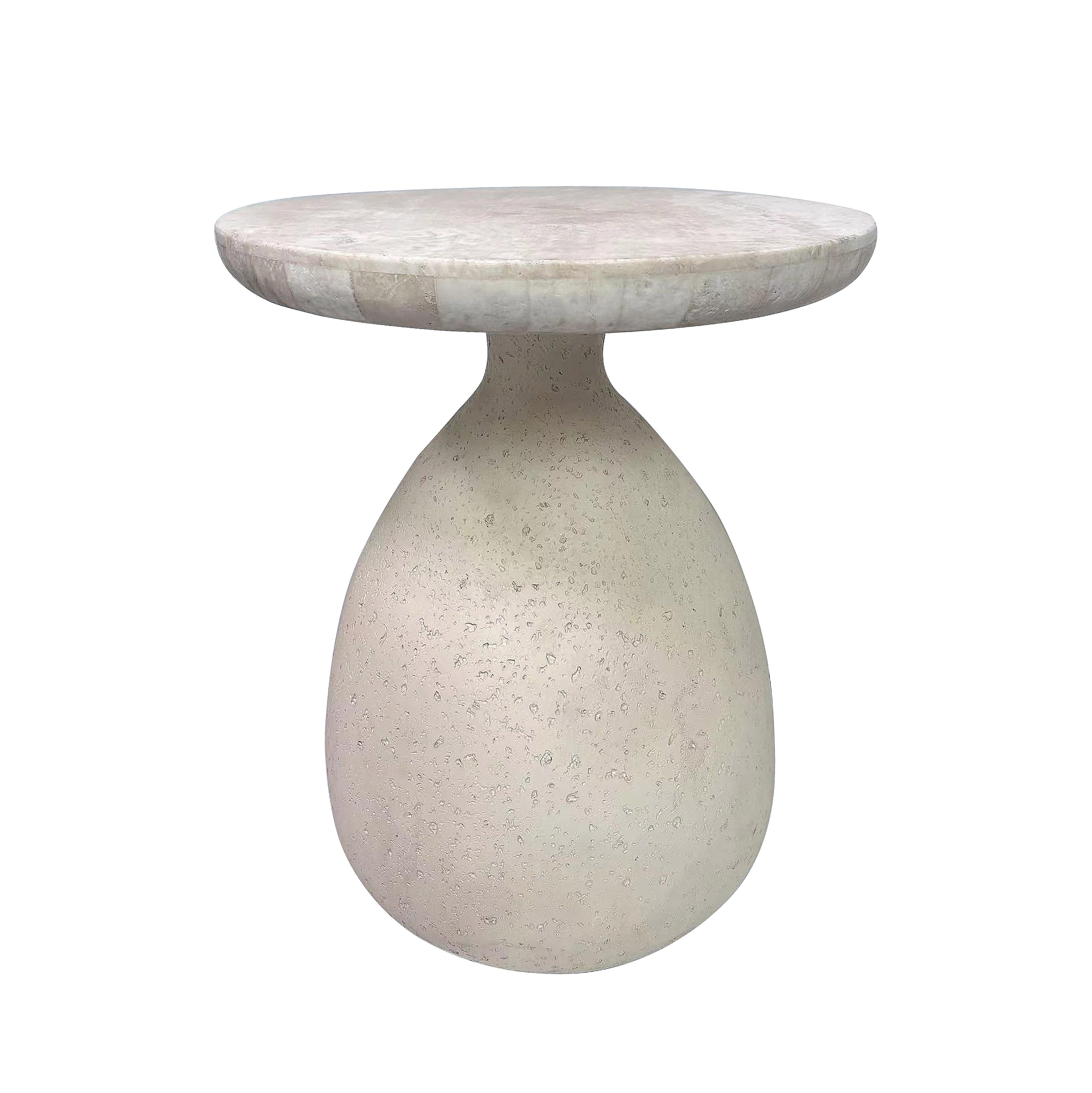 Gina Cream Travertine Side Table – TOV Furniture