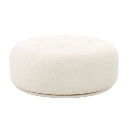 Fickle Cream Performance Boucle Swivel Ottoman - Default Title - Image 2