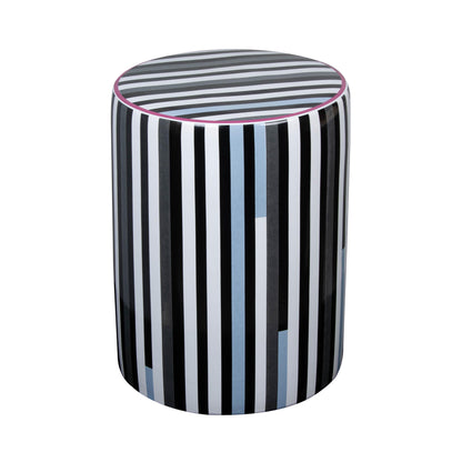 Taurus Ceramic Indoor/Outdoor Stool - Black and White - Image 1