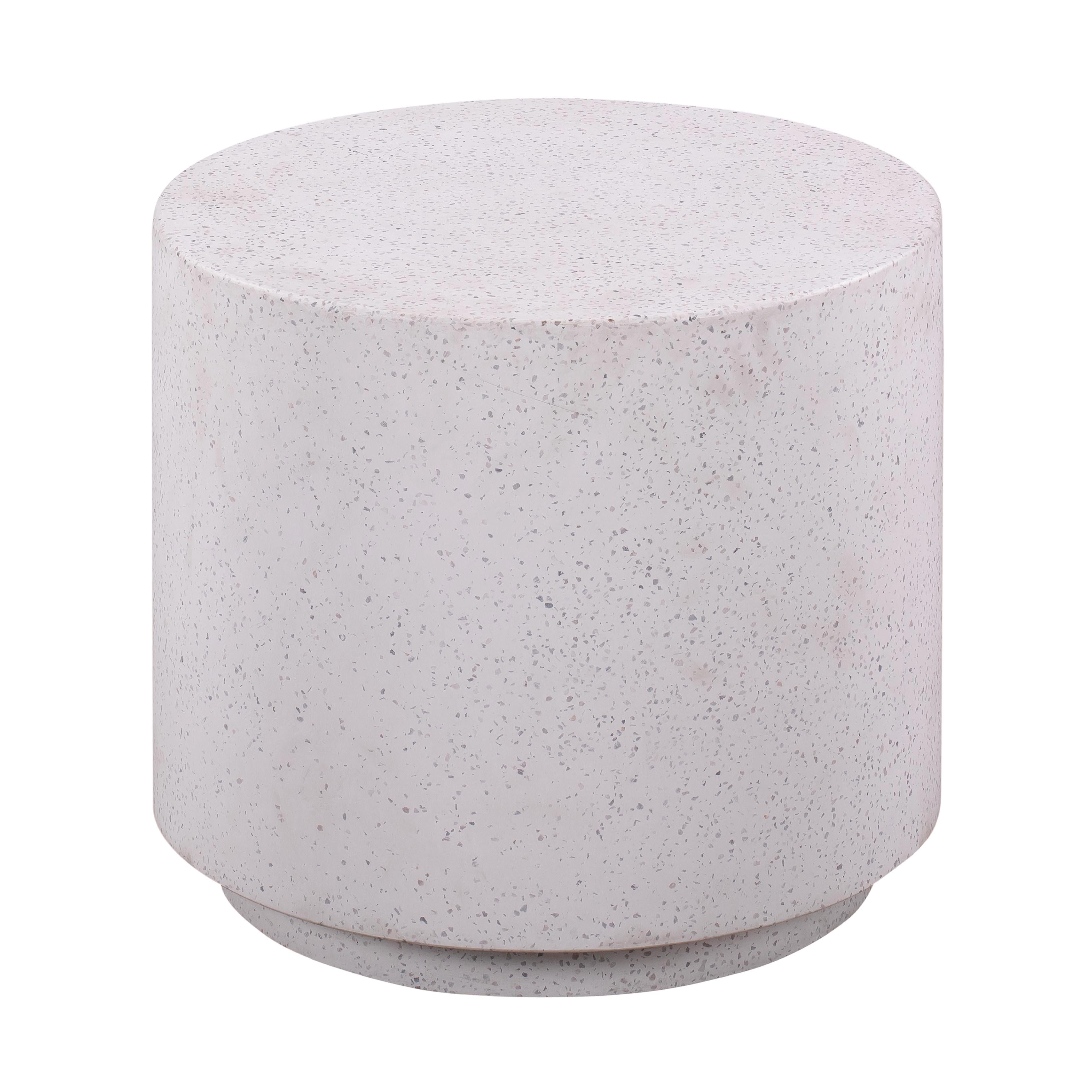 Terrazzo Light Speckled Concrete Round Side Table | TOV Furniture