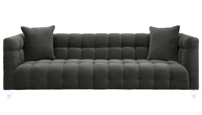 Bea 90.6" Performance Velvet Tufted Sofa - Grey - Image 1