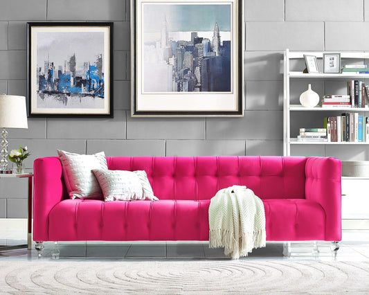 Bea 91" Performance Velvet Tufted Sofa - Image 2