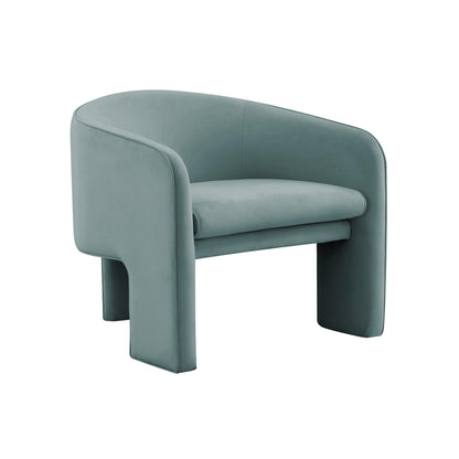 Marla Performance Velvet Accent Chair - Sea Blue - Image 1
