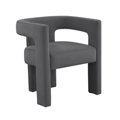 Sloane Performance Velvet Accent Chair - Dark Grey - Image 1