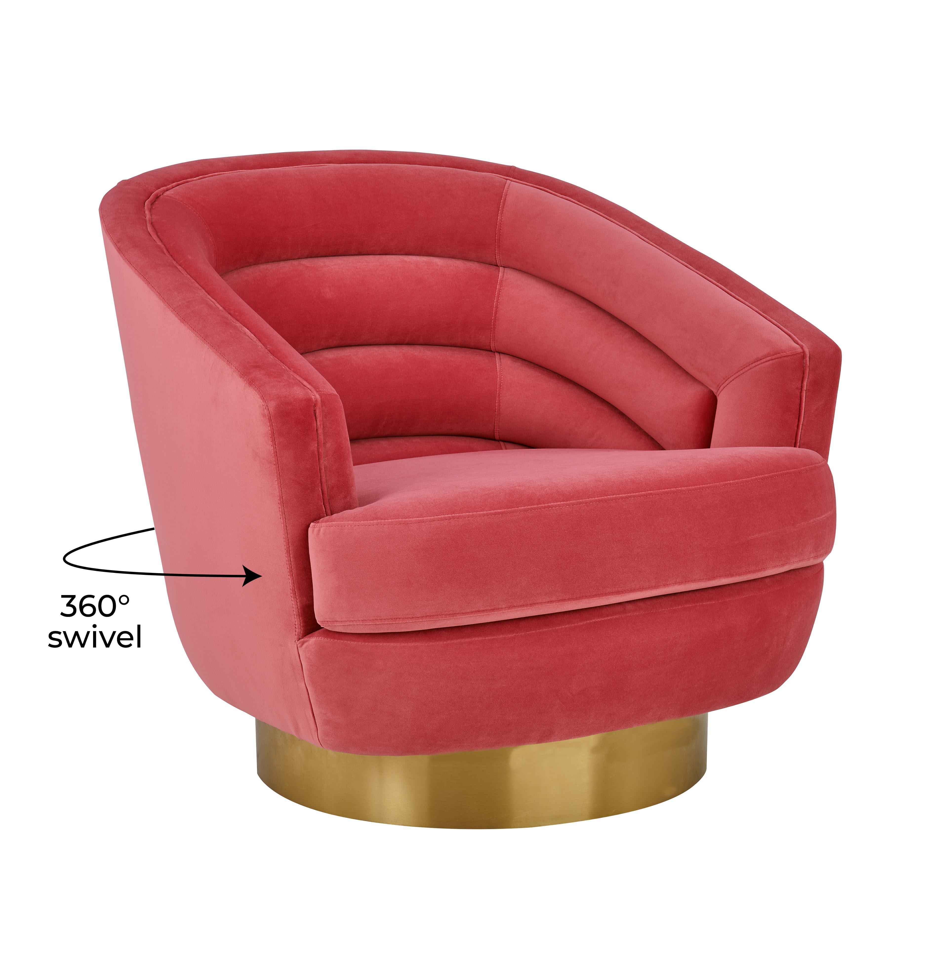 Red velvet 2025 swivel chair