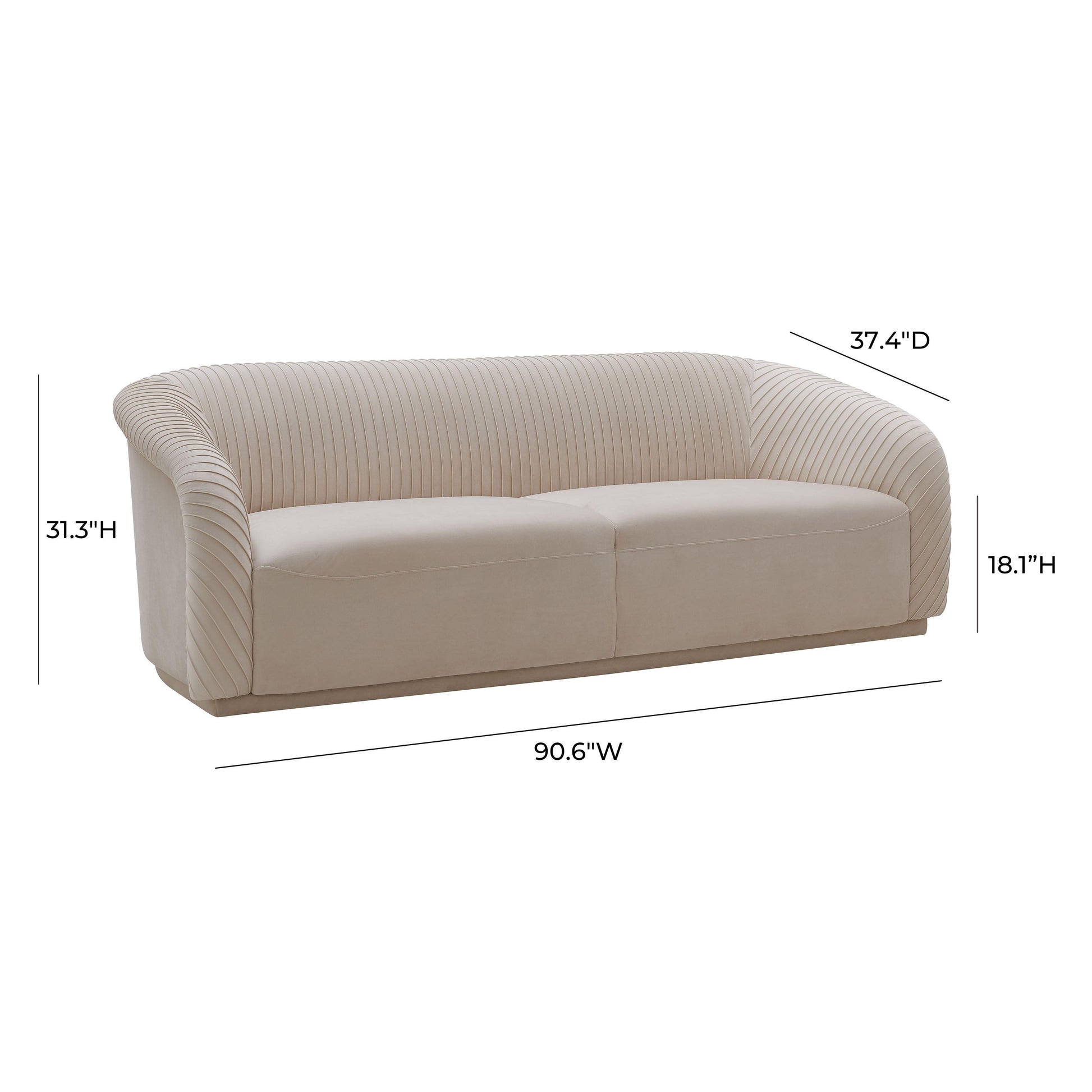 Home Furniture – Yara TOV Pleated Me! Sofa Velvet Decor Inspire by