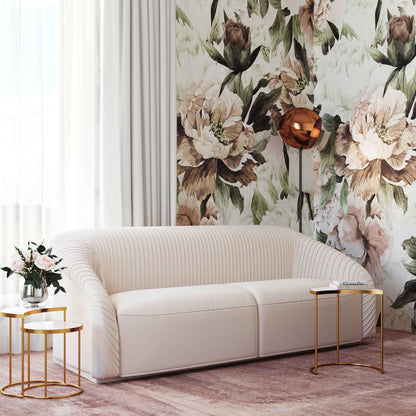 Yara 90.6" Pleated Performance Velvet Sofa by Inspire Me! Home Decor - Beige - Image 1