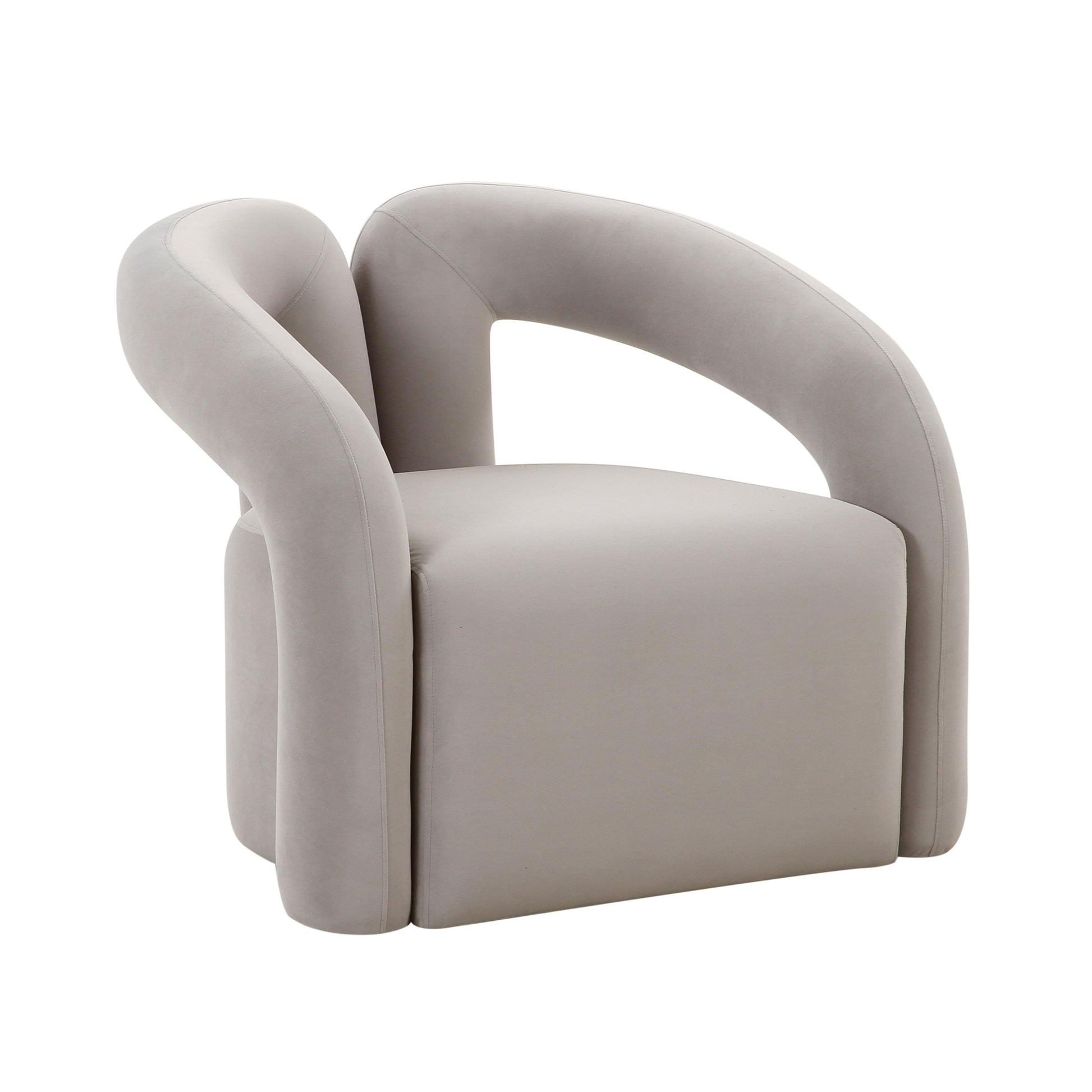 Jenn Grey Velvet TOV Accent Chair Furniture –