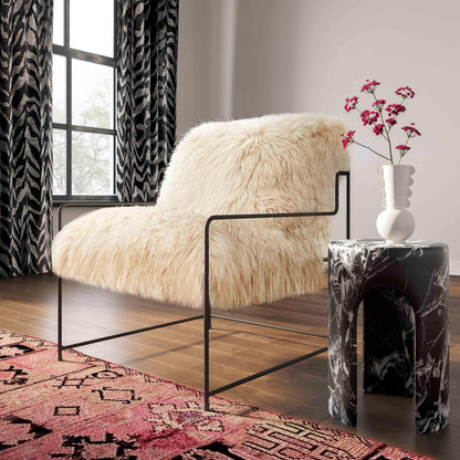 Kimi Genuine Sheepskin Accent Chair - Natural - Image 1