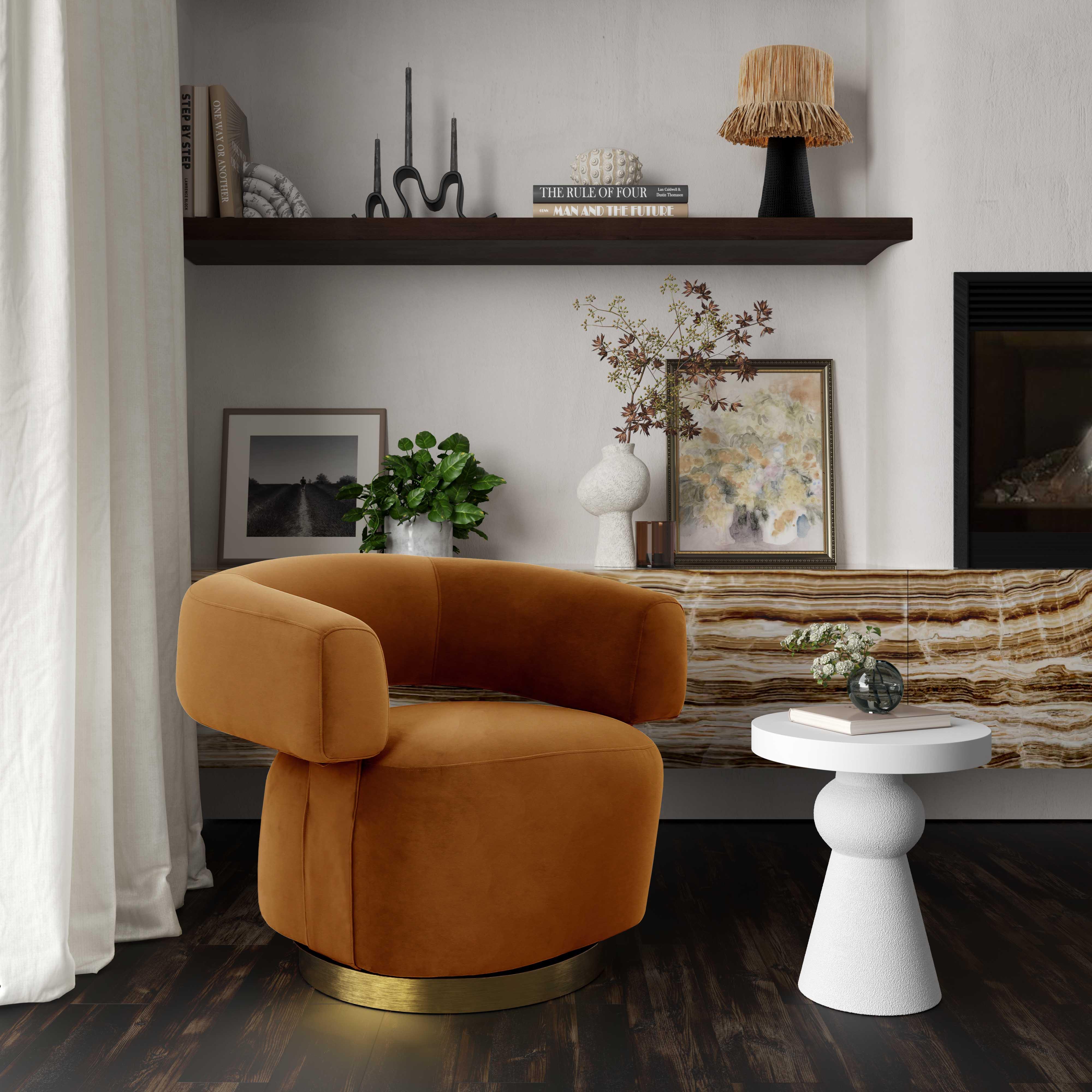 Accent chair cognac online