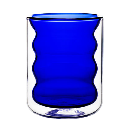 Waves Water Glass - Set of 4 - Blue - Image 1