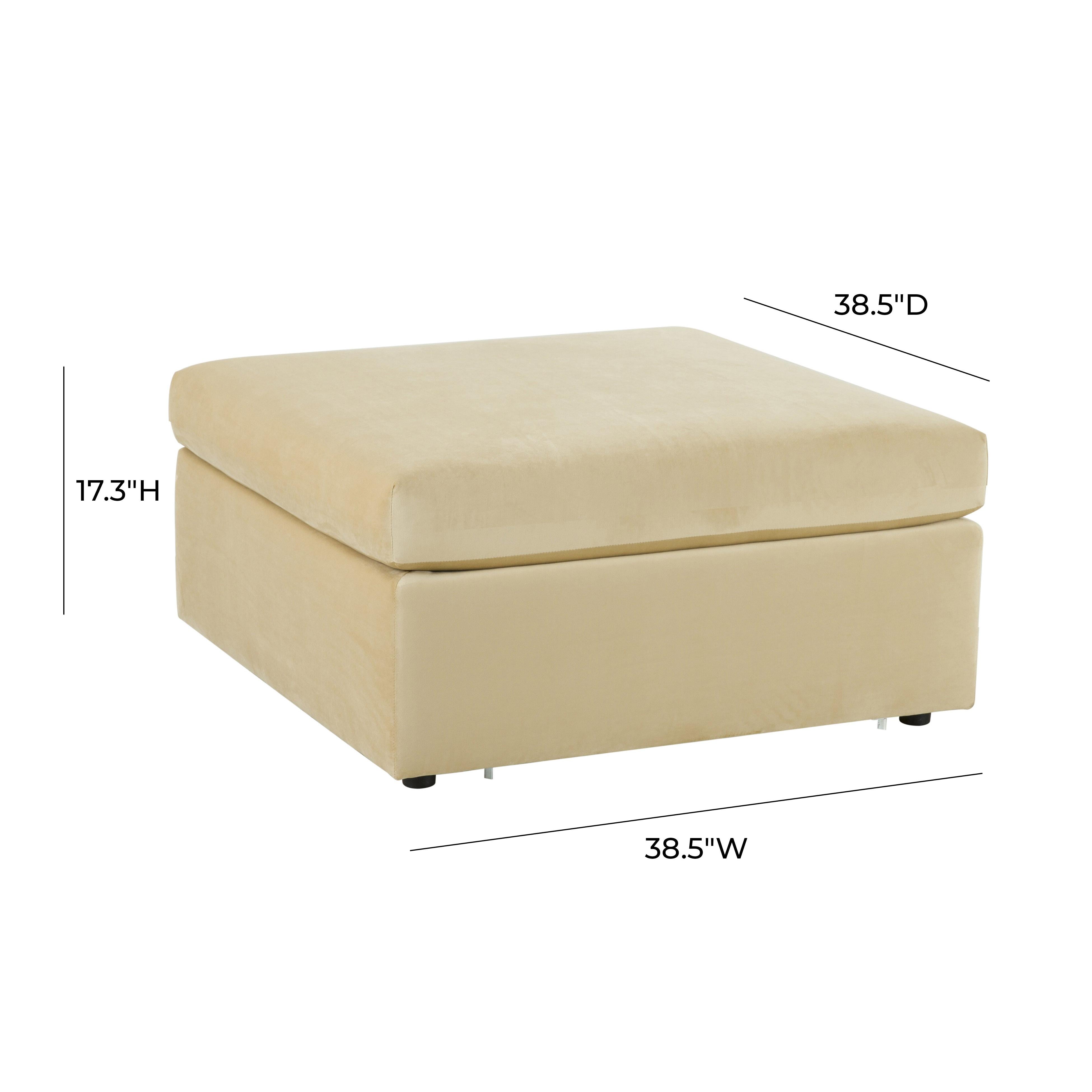 Jessie Champagne Velvet Modular Ottoman TOV Furniture